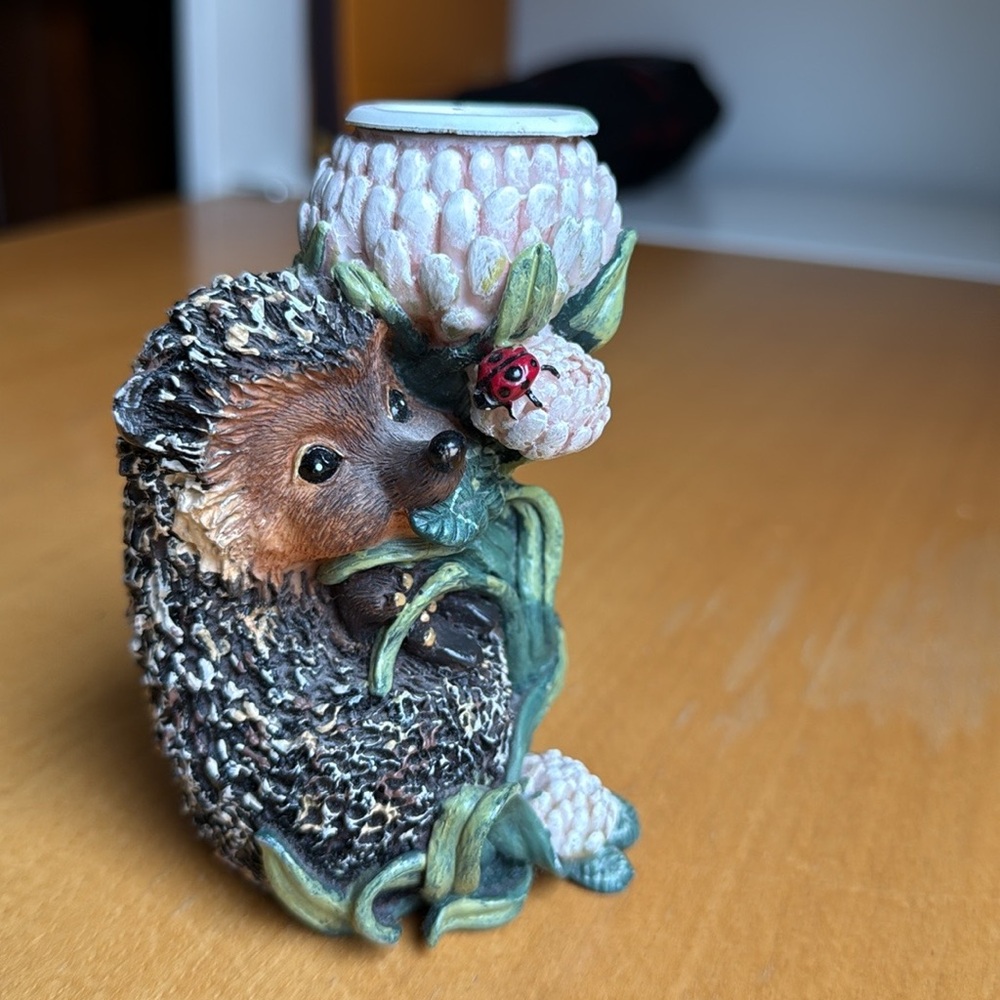 Bramble and Clover hedgehog candle stick holder